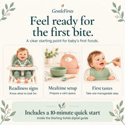 Starting solids quick start — readiness signs, mealtime setup, and first tastes
