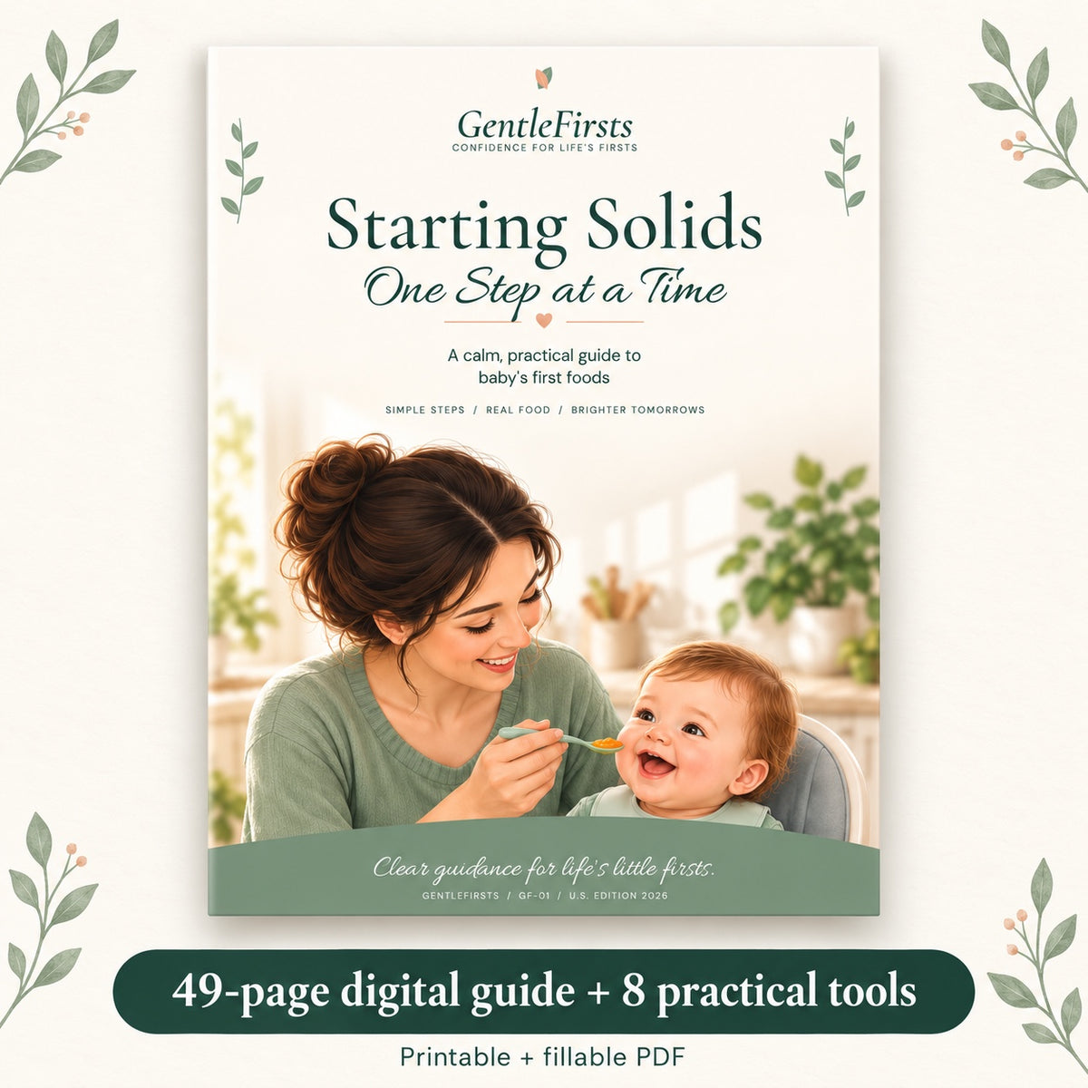 Starting Solids, One Step at a Time — 49-page GentleFirsts digital guide with 8 practical tools